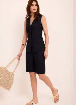Online Ramie Longline Tailored Shorts Shorts|Trousers
