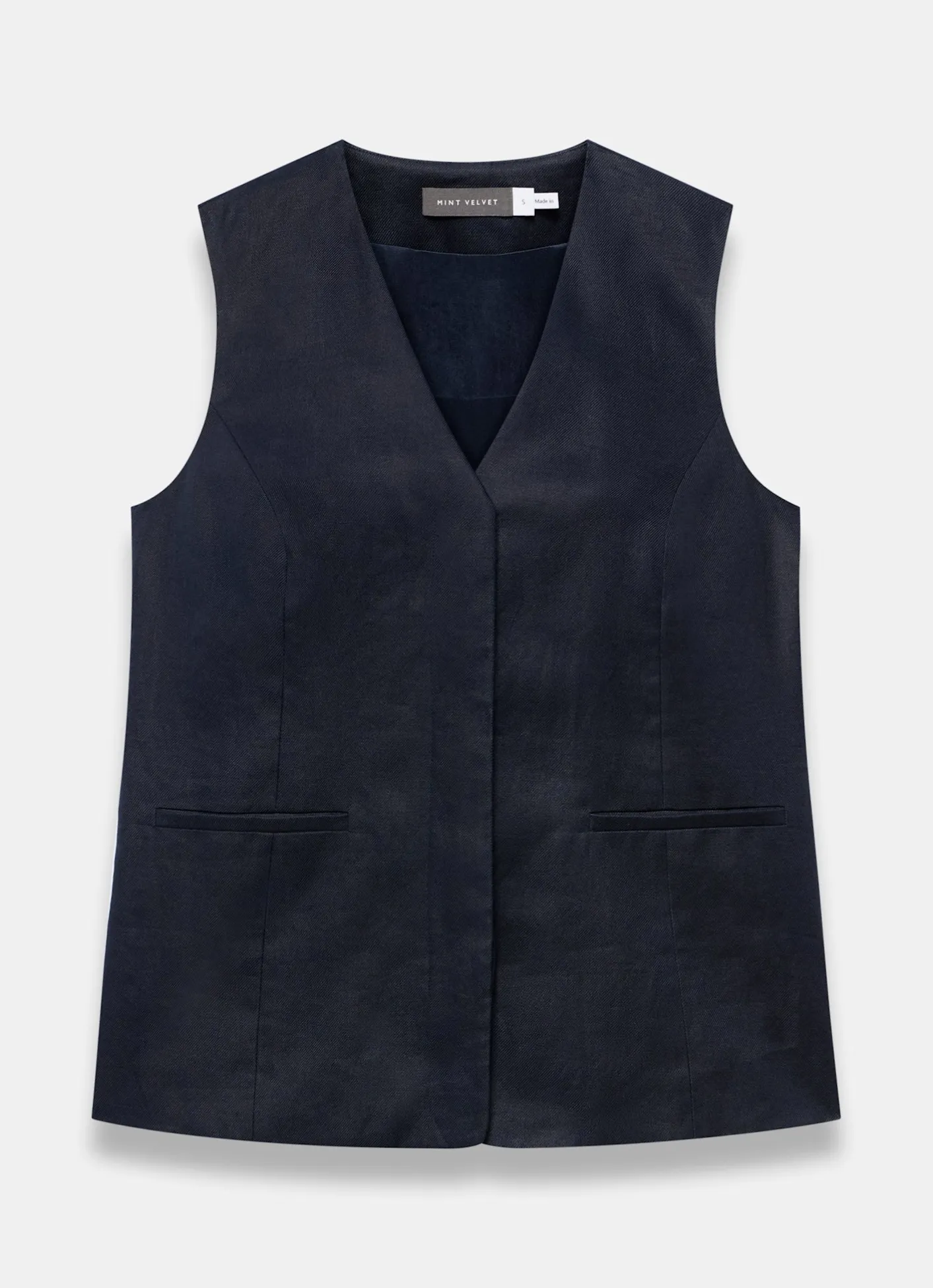 Hot Ramie Longline Waistcoat Waistcoats|All Tops