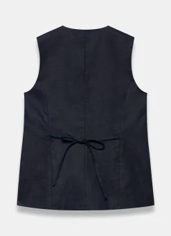 Hot Ramie Longline Waistcoat Waistcoats|All Tops