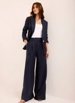 Online Ramie Single Breasted Blazer Jackets
