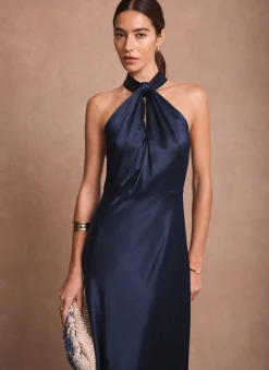 Sale Satin Halter Maxi Dress Occasion Dresses|Occasion Dresses