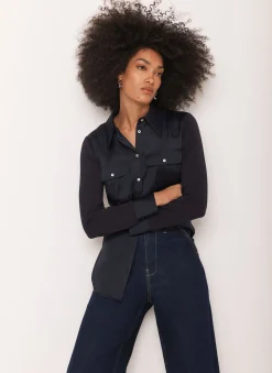 Sale Satin Utility Shirt Shirts & Blouses