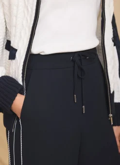 Scallop Side Stripe Wide Trousers Wide Leg Trousers|Trousers