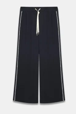 Scallop Side Stripe Wide Trousers Wide Leg Trousers|Trousers