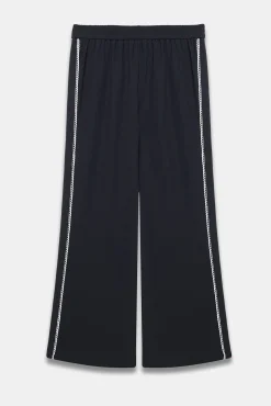 Scallop Side Stripe Wide Trousers Wide Leg Trousers|Trousers