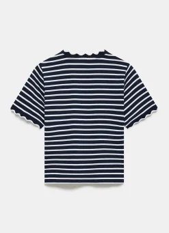 New Stripe Scallop Trim T-Shirt T-Shirts|T-Shirts