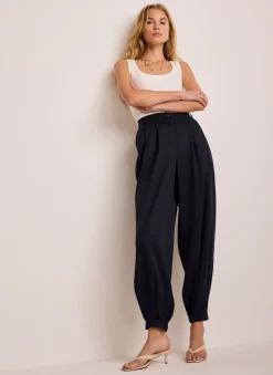 Sale Tapered Balloon Trousers Wide Leg Trousers|Trousers