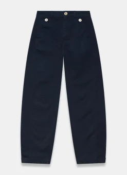 Discount Washed Barrel Leg Chino Trousers Trousers