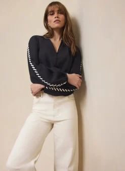 Sale Whipstitch Detail Blouse Shirts & Blouses