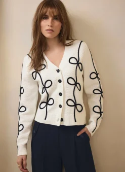 Discount Neutral Bow Detail Cardigan Cardigans|Jumpers & Cardigans