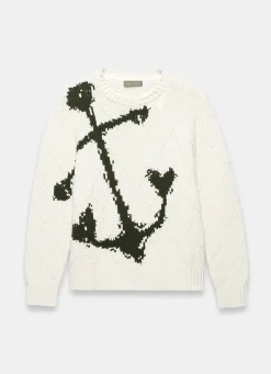Sale Neutral Cotton Blend Anchor Jumper Jumpers|Jumpers & Cardigans