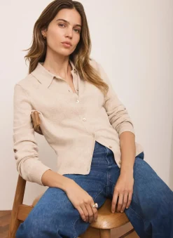 Discount Cotton Blend Button Collar Cardigan Cardigans|Jumpers & Cardigans