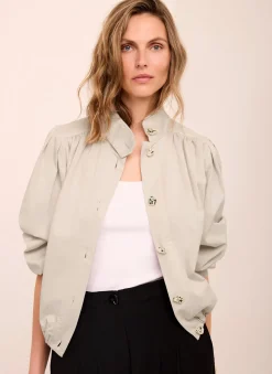 Sale Neutral Cotton Blend Jacket Jackets