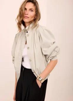 Sale Neutral Cotton Blend Jacket Jackets