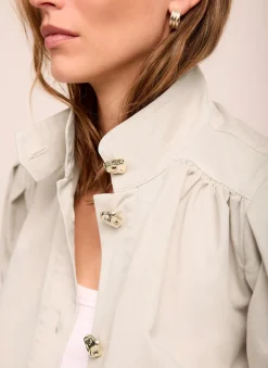 Sale Neutral Cotton Blend Jacket Jackets