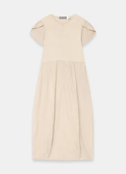 Best Neutral Cotton Blend Tulip Hem Midi Dress Midi Dresses