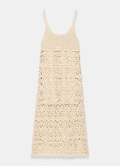 Online Cotton Crochet Midi Dress Summer Dresses|Midi Dresses