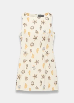 Sale Cotton Shell Print Mini Dress Summer Dresses|Mini Dresses