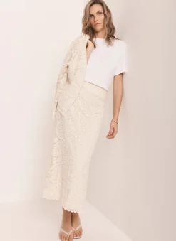Hot Crochet Paisley Midi Skirt Midi Skirts|Crochet