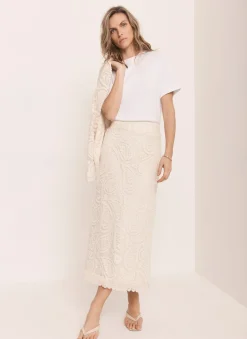 Hot Crochet Paisley Midi Skirt Midi Skirts|Crochet