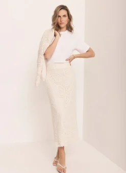 Hot Crochet Paisley Midi Skirt Midi Skirts|Crochet