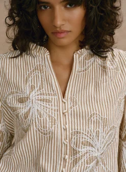 Sale Floral Stripe Blouse Shirts & Blouses