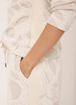 Hot Neutral Jersey Jacquard Wide Trousers Trousers