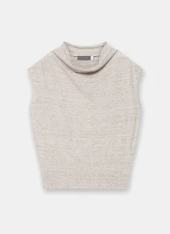 Outlet Linen Blend Sleeveless Knit Top Knitted Tops|Knitted Tops