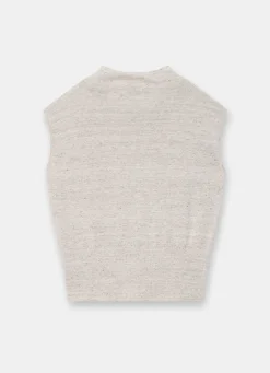 Outlet Linen Blend Sleeveless Knit Top Knitted Tops|Knitted Tops