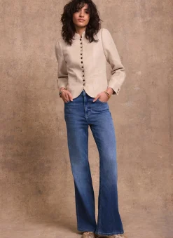 Sale Linen Cropped Jacket Jackets