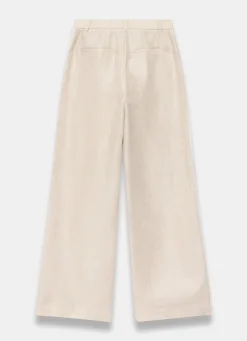 Sale Linen Side Stripe Trousers Wide Leg Trousers|Trousers