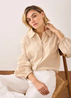 Clearance Neutral Long Sleeve Minimalist Shirt Shirts & Blouses