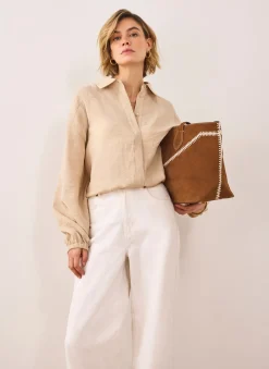Clearance Neutral Long Sleeve Minimalist Shirt Shirts & Blouses