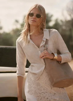 Outlet Metallic Knit Top Cardigans|Jumpers & Cardigans