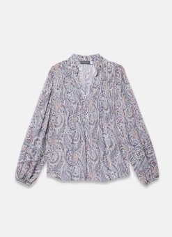 Online Neutral Paisley Print Blouse Shirts & Blouses