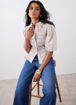 Sale Puff Sleeve Smock Shirt Shirts & Blouses