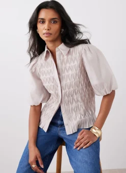 Sale Puff Sleeve Smock Shirt Shirts & Blouses