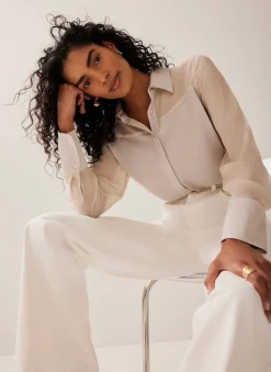 Sale Satin Long Sleeve Shirt Shirts & Blouses