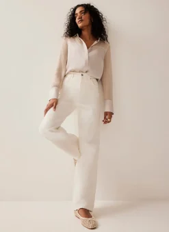 Sale Satin Long Sleeve Shirt Shirts & Blouses