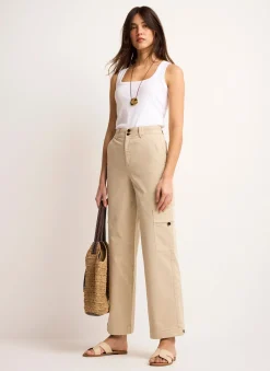 Clearance Neutral Straight Utility Chino Trousers Trousers
