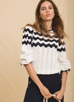 Best Neutral Striped Bow Back Jumper Jumpers|Jumpers & Cardigans