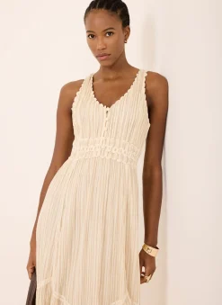 Outlet Striped Cotton Midi Dress Summer Dresses|Midi Dresses