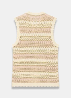 Outlet Striped Crochet Waistcoat Waistcoats|All Tops