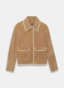 Outlet Suede Crochet Trim Jacket Jackets|Leather & Suede Jackets