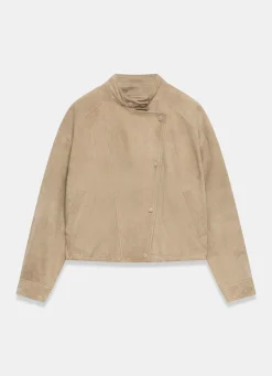Discount Suede Cropped Pilot Bomber Jacket Jackets|Leather & Suede Jackets