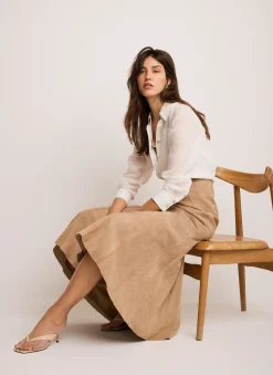 Outlet Suede Godet Midi Skirt Midi Skirts|Skirts