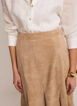 Outlet Suede Godet Midi Skirt Midi Skirts|Skirts