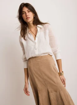 Outlet Suede Godet Midi Skirt Midi Skirts|Skirts