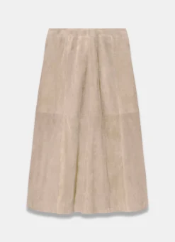 Outlet Suede Godet Midi Skirt Midi Skirts|Skirts