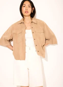 New Suede Oversized Shirt Shirts & Blouses
